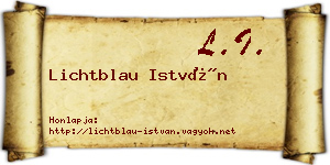 Lichtblau István névjegykártya